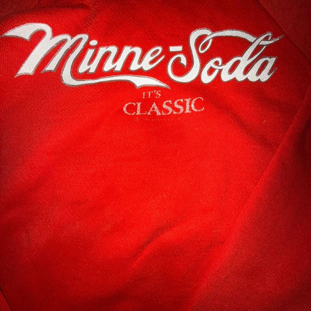 Vintage Men's Red and White Large crewneck Sweatshirt